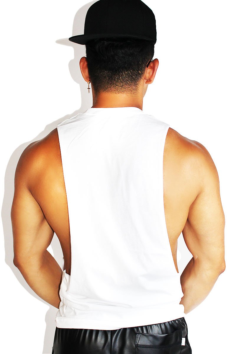 Wrestling Match Low Arm Shredder Tank- White