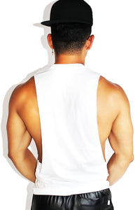 Wrestling Match Low Arm Shredder Tank- White
