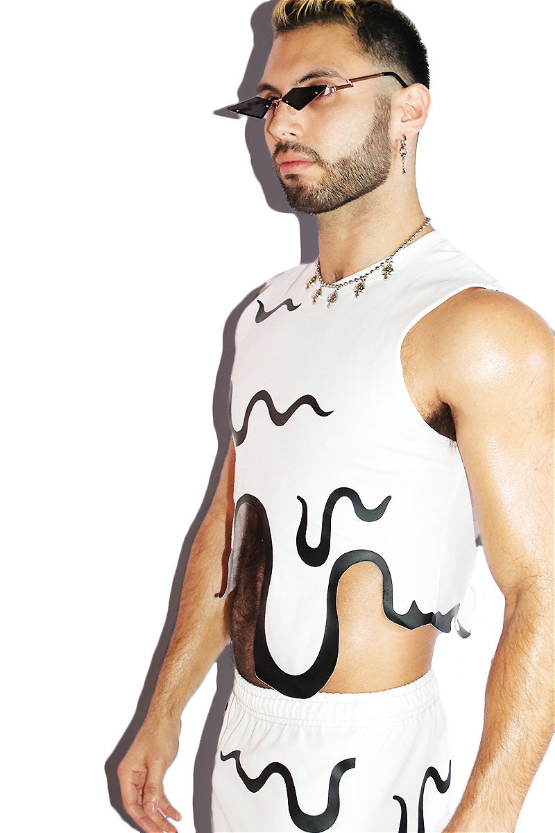 Toxic Goo Crop Tank- White