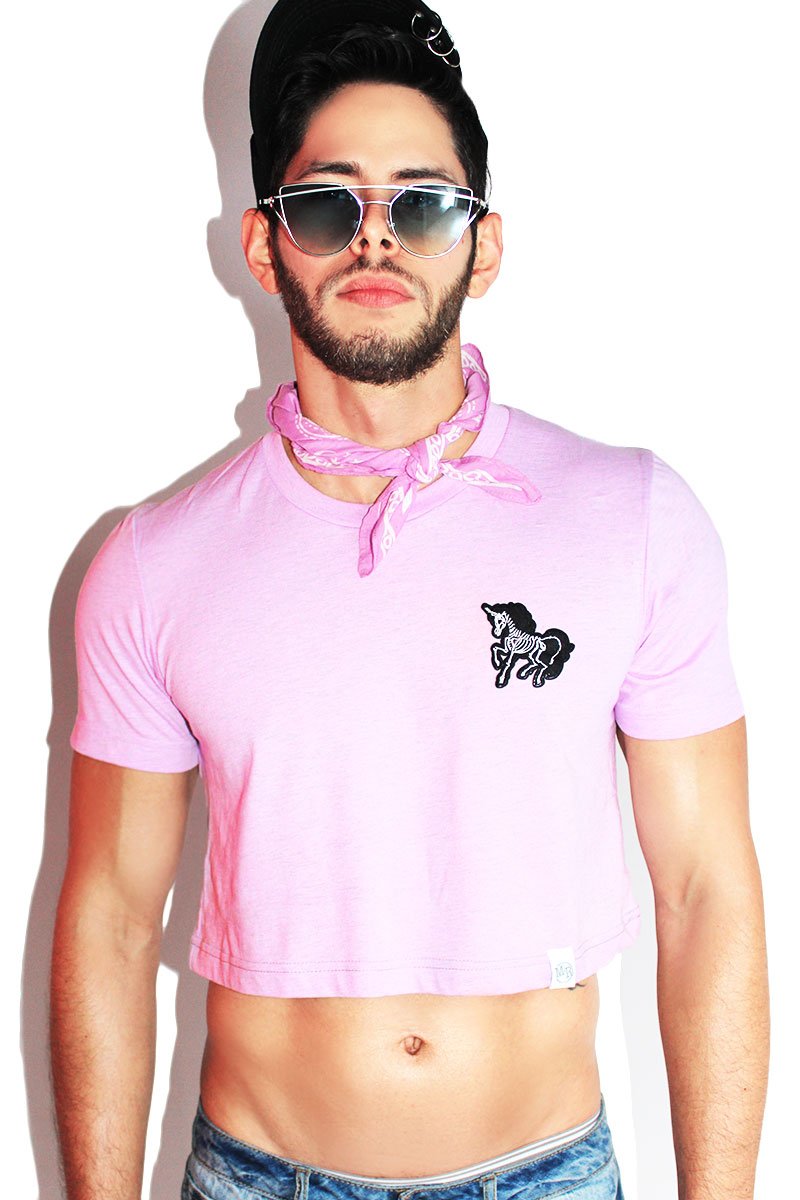Unicorn X-ray Crop Tee-Lilac