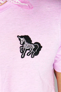 Unicorn X-ray Crop Tee-Lilac