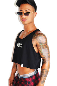Yaaas Queen Crop Racerback Tank-Black