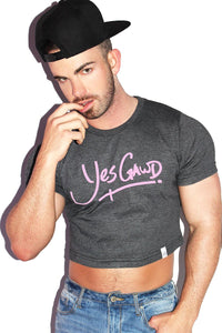 Yes Gawd Crop Tee- Charcoal