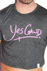 Yes Gawd Crop Tee- Charcoal