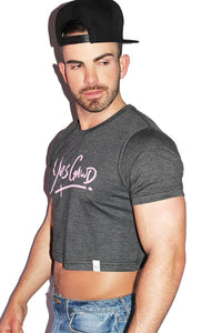 Yes Gawd Crop Tee- Charcoal