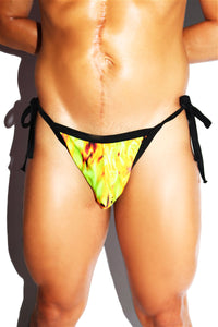 Acid Trip Tied Up String Thong-Green