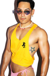 Lizard Crop String Tank- Gold