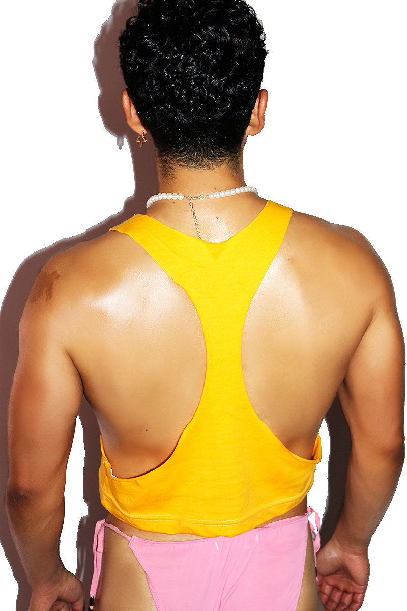 Lizard Crop String Tank- Gold