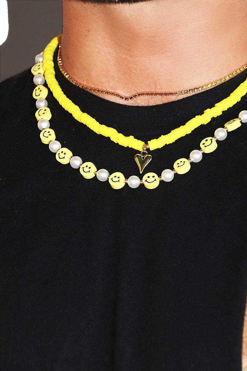 Smile Rave Candy Necklace Set - Yellow