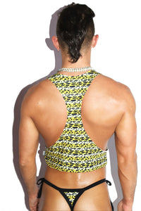 Animal Instinct Crop Racerback Tank- Yellow