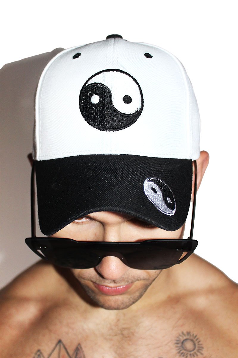 Ying Yang Dad Hat-White
