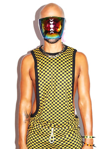 Checkerboard Low Arm Tank- Yellow