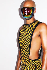 Checkerboard Low Arm Tank- Yellow