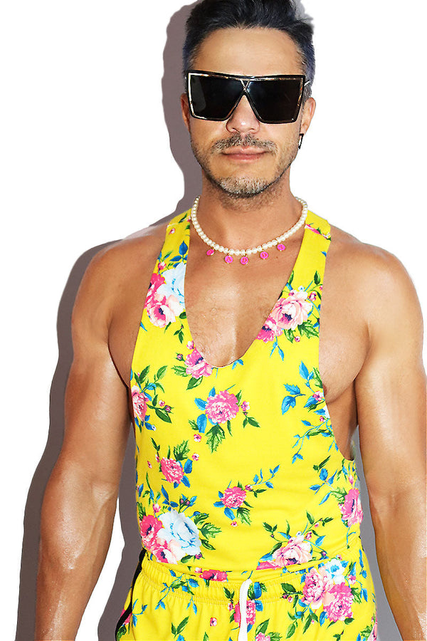 Daytona Beach Floral String Tank- Yellow