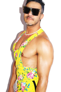 Daytona Beach  Floral String Tank- Yellow