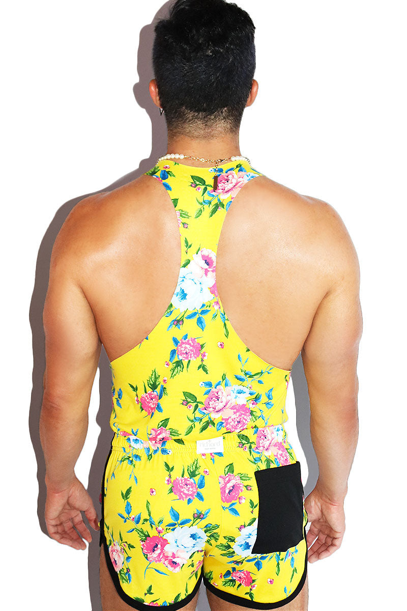 Daytona Beach  Floral String Tank- Yellow