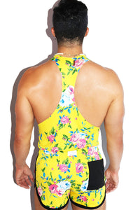 Daytona Beach  Floral String Tank- Yellow