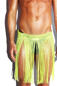 Kenetic Crystals Belt Skirt - Neon Green