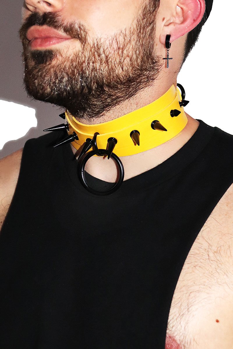 Cyberpunk Dog Collar Choker- Yellow