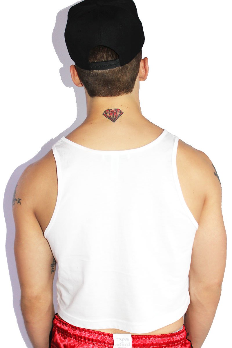 Young  & Thorny Crop Racerback Tank- White