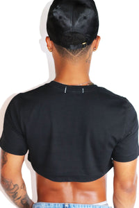 Your Dad Says Hi Extreme Crop Tee-Black