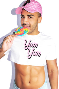 Yum Yum Extreme Crop Tee-White