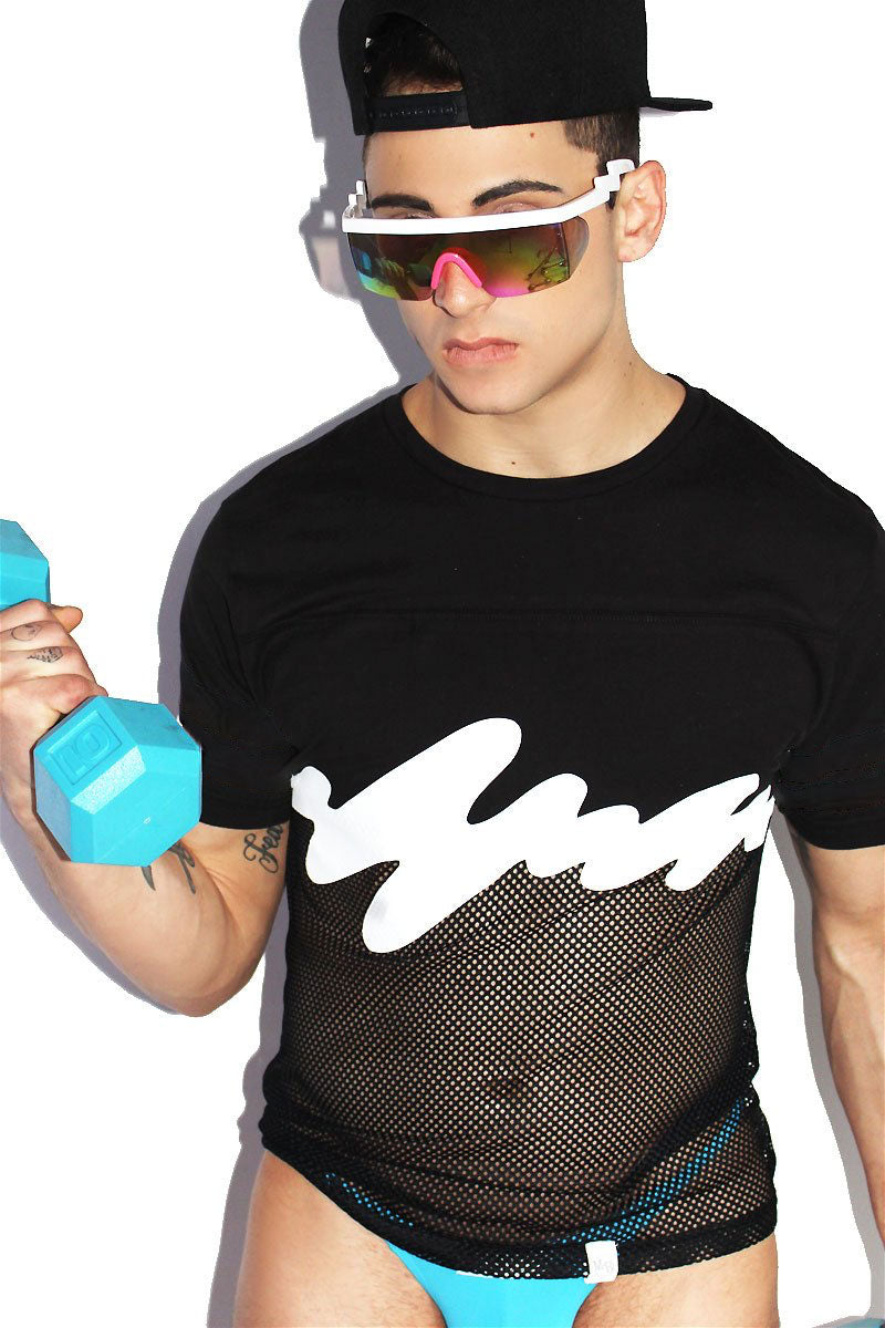 High Tide Mesh Tee-Black