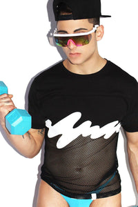 High Tide Mesh Tee-Black