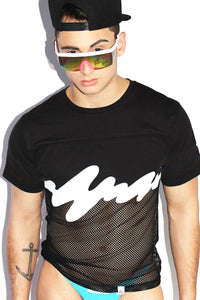 High Tide Mesh Tee-Black