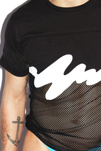 High Tide Mesh Tee-Black