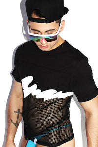 High Tide Mesh Tee-Black