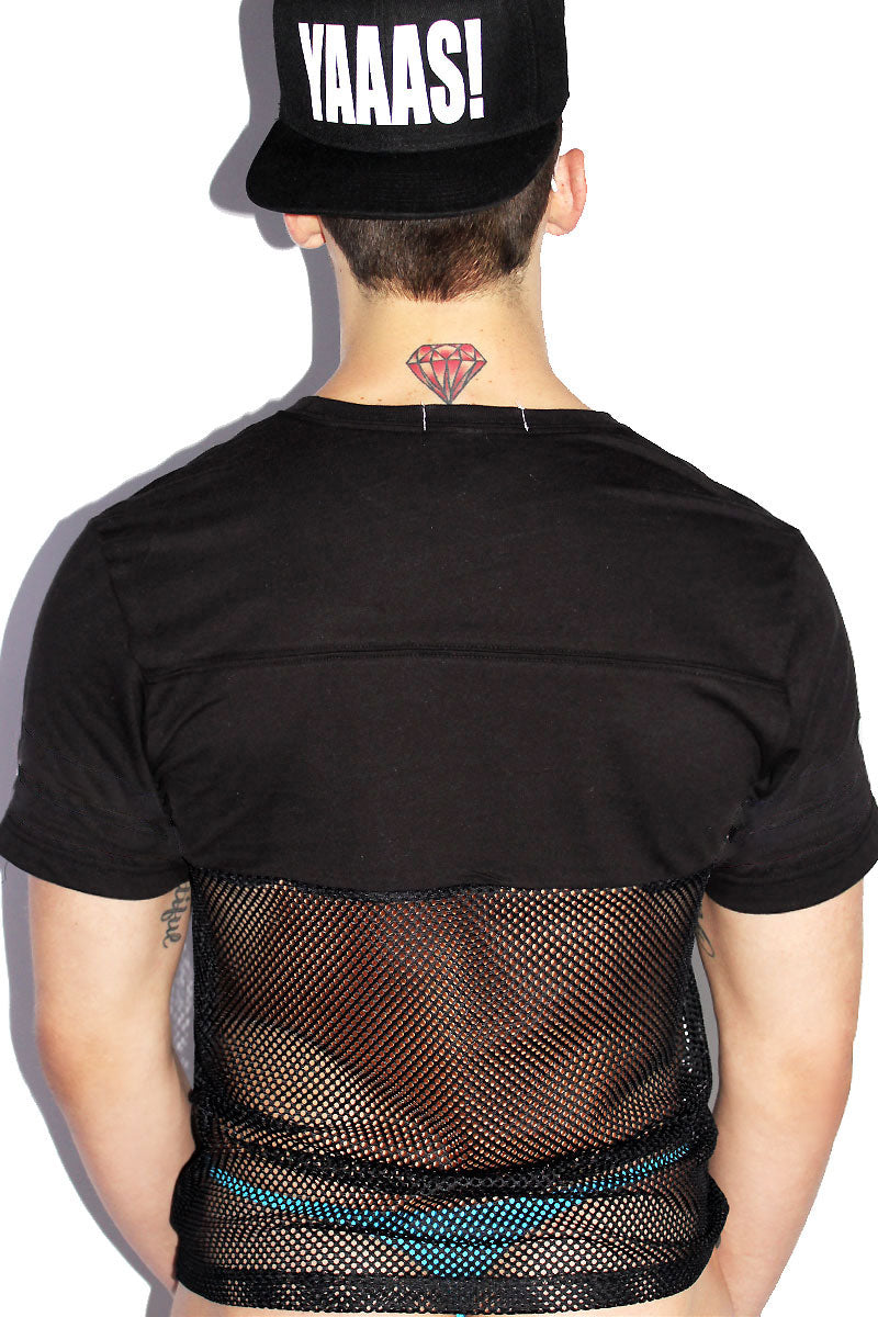High Tide Mesh Tee-Black