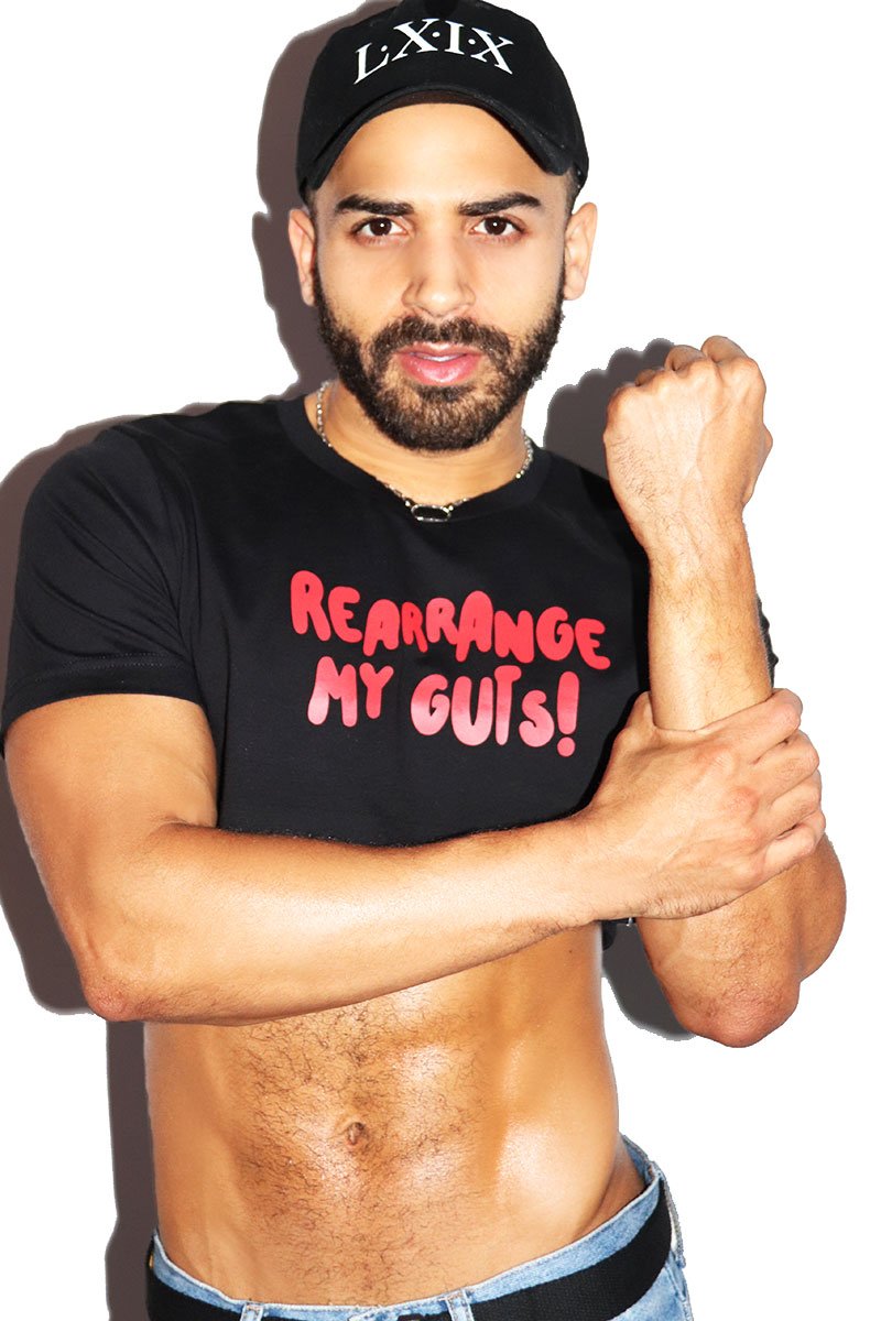 Rearrange My Guts Extreme Crop Tee-Black