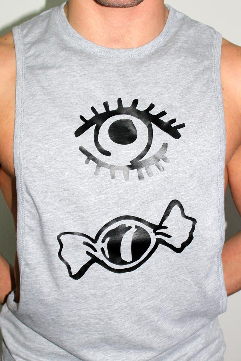 Eye CandyLow Armhole Tank- Grey