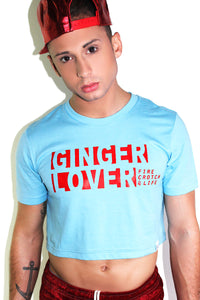 Ginger Lover Crop Tee-Blue