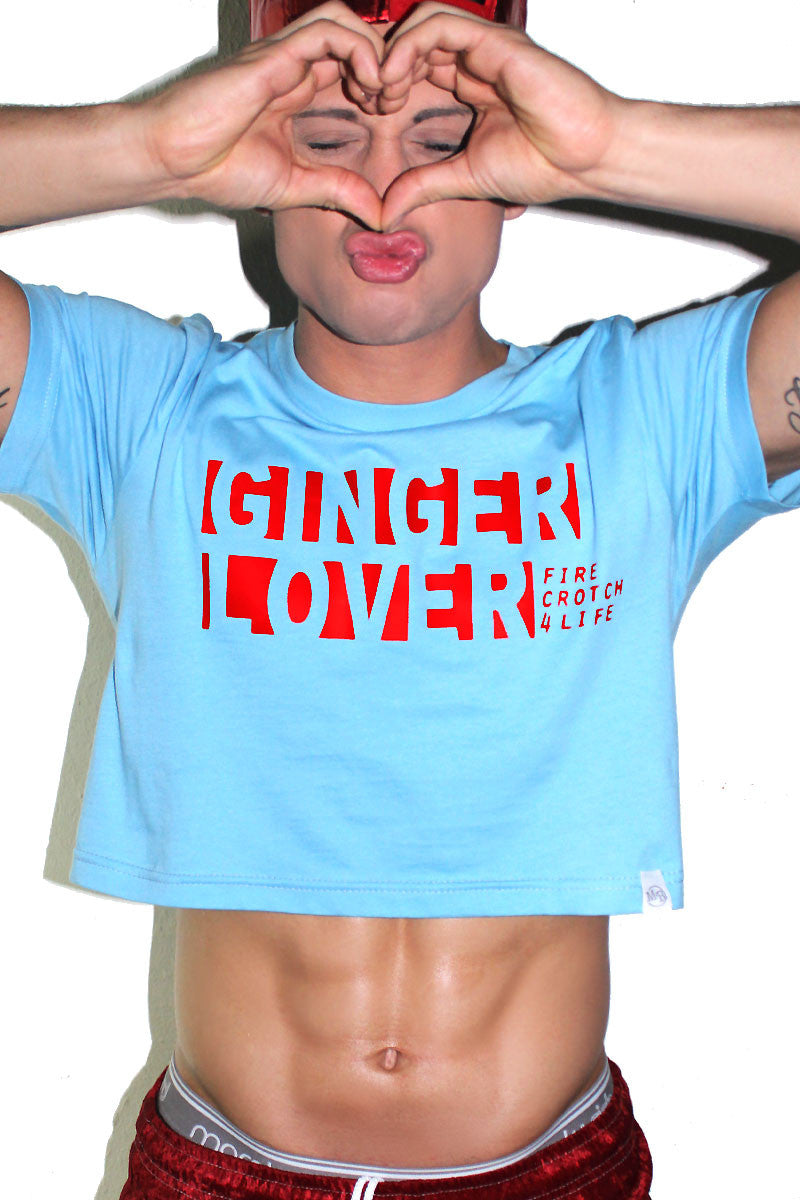 Ginger Lover Crop Tee-Blue