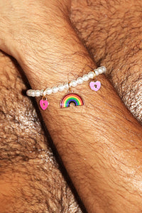 Gay Charms Pearl Bracelet-White