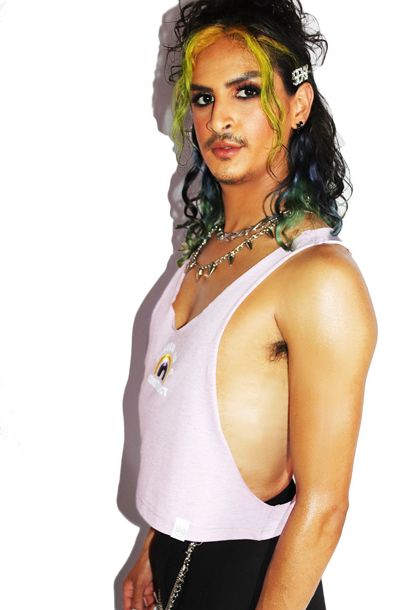 Gender Is A Contruct Crop String Tank- Lilac