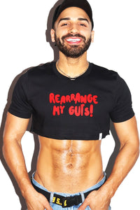 Rearrange My Guts Extreme Crop Tee-Black