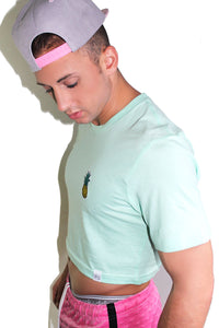 Pineapple Patch Crop Tee-Mint Green
