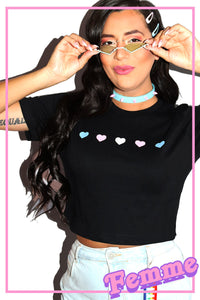 Trans Love Crop Tee- Black