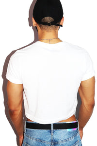 Worst Behavior Crop Tee-White