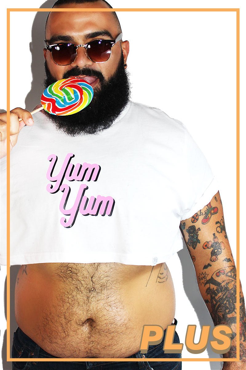 PLUS: Yum Yum Extreme Crop Tee-White – Marek+Richard
