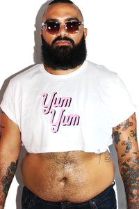 PLUS: Yum Yum Extreme Crop Tee-White