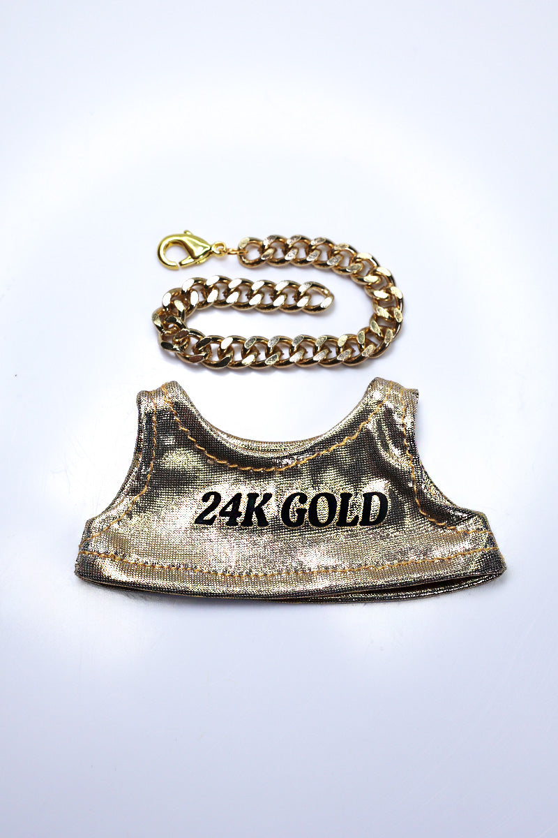 24 Karat Gold Monster Doll Crop Tank- Gold