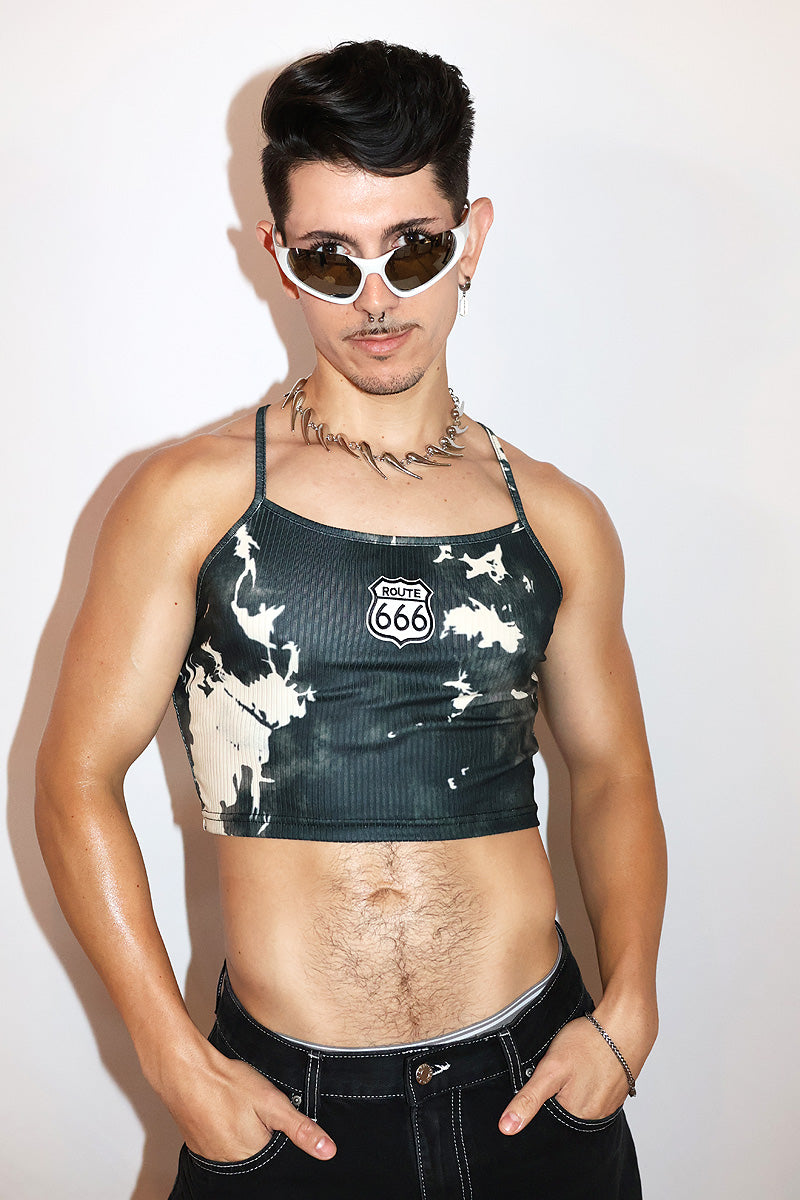 Route 666 Cami Baby Tank-Black