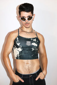 Route 666 Cami Baby Tank-Black
