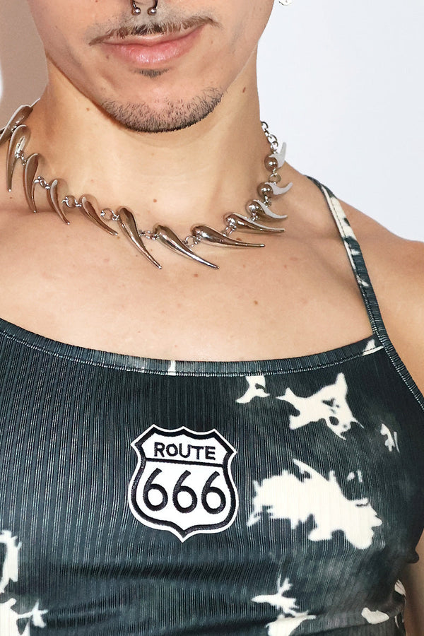 Route 666 Cami Baby Tank-Black