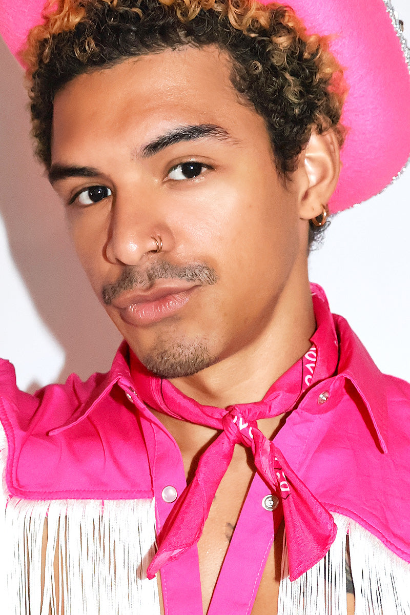 Pink Western Bandana in Fuchsia, view 3