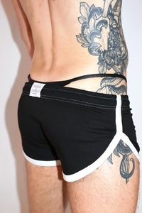 Core Shorty Running Shorts in Black, view 3
